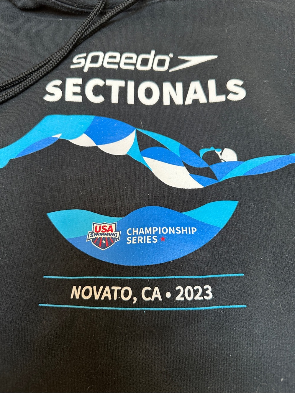 Speedo Black Crewneck Sweatshirt with Blue Graphic